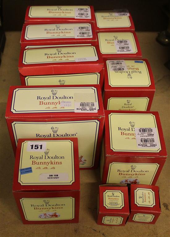 11 Royal Doulton Bunnykin figures